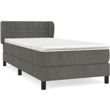 Box spring krevet s madracem tamnosivi 90x190 cm baršunasti | shoptok.hr