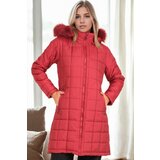 Dewberry Z6653 LADIES' COAT-BURGUNDY-1 Cijene