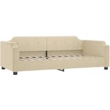  Izvlečna dnevna postelja z vzmetnico krem 100x200 cm | Shoptok.si