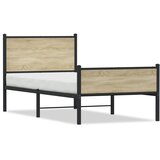  Metalni okvir kreveta bez madraca boja hrasta sonome 107x203 cm | shoptok.hr