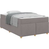 vidaXL Konstrukcija postelje z vzmetnico Taupe 120 x 200 cm blago | Shoptok.si
