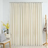 vidaXL Zatemnitvena zavesa z obešali žametna krem 290x245 cm Cene