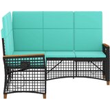 Vrtni set sofe za opuštanje Crna i Tirkizna 164 x 164 x 112 cm | shoptok.hr