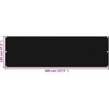 Balkonski zastor crni 120 x 400 cm HDPE | Eponuda.ba