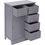  Komoda z 10 predali siva 113x30x79 cm les, (20656366) | Shoptok.si