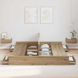  Krevet s ladicama s uzglavljem Umjetnički hrast 180 x 200 cm | shoptok.hr