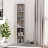 vidaXL Knjižna omara 5-nadstropna betonsko siva 40x24x175cm iverna pl. | Shoptok.si