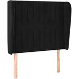  Uzglavlje s ušima crno 103x23x118/128 cm baršunasto | shoptok.hr