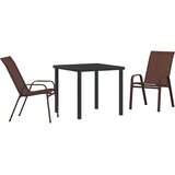  Vrtni set za objed 3 pcs Smeđa i crna Čelik s prahom | Eponuda.ba