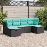 vidaXL 6-dijelni set vrtnih sofa s jastucima crni od poliratana | shoptok.hr