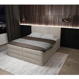 MID.YOU POSTELJA BOXSPRING 160 cm x 200 cm , les, tekstil, leseni material krem barve | Shoptok.si