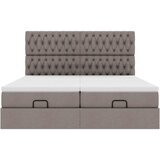  Otomanski okvir kreveta s madracima smeđesivi 200x200cm tkanine | shoptok.hr