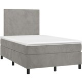  Box spring s madracem LED svjetlosivi 120x200 cm baršun | shoptok.hr