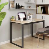 vidaXL Stol za računalo crni i boja hrasta 110 x 60 x 73 cm od iverice Cijene