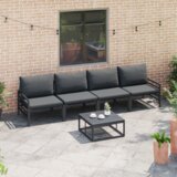 vidaXL Sjedeća garnitura za vrt 4 pcs Antracitno siva Čelik | shoptok.hr