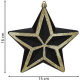  Božićni ukras zvijezda 15 cm zlatna, crna | shoptok.hr