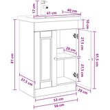  Set namještaja za kupaonicu Dimljeni hrast 56 x 37,5 x 81 cm | shoptok.hr