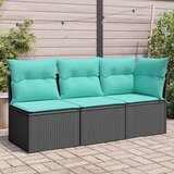  Vrtni kauč s jastukom Crna 172 x 62 x 69 cm Poli ratan | shoptok.hr