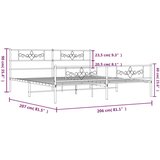 vidaXL Metalni okvir kreveta uzglavlje i podnožje bijeli 200x200 cm | shoptok.hr