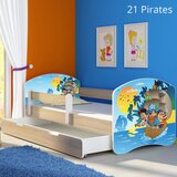  Otroška postelja ACMA z motivom, stranska sonoma + predal 180x80 cm 21 Pirates | Shoptok.si