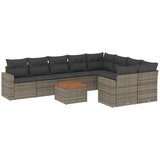  10-dijelni set vrtnih sofa od poliratana s jastucima sivi | shoptok.hr