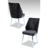 Hanah home set 2 stolice pufi black chrome u