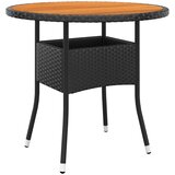 vidaXL Vrtni stol Ø 80 x 75 cm od bagremovog drva i poliratana crni Cijene