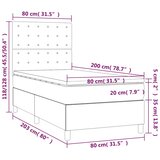  Krevet box spring s madracem LED tamnosivi 80 x 200 cm tkanina | shoptok.hr