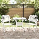  3-delni vrtni bistro set belo lito aluminij, (22015342) Cene