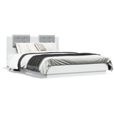 Furnova Posteljni okvir z vzglavjem bel 150x200 cm inženirski les, (21937418) | Shoptok.si