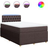 vidaXL Box spring postelja z vzmetnico temno rjava 120x190 cm blago, (21305269) | Shoptok.si