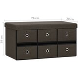  Sklopiva klupa za pohranu tamnosmeđa 76x38x38 cm umjetno platno | shoptok.hr