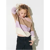 Only Brown-pink girly patterned sweater Sandy - Girls