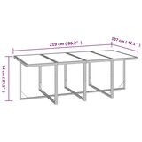  9-dijelni vrtni blagovaonski set s jastucima crni od poliratana Crna 219 cm table length | shoptok.hr