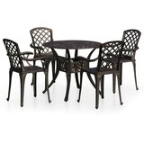 vidaXL 5-dijelni bistro set od lijevanog aluminija brončani | shoptok.hr