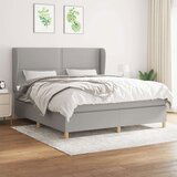  Box spring postelja z vzmetnico svetlo siva 180x200 cm blago, (20898672) | Shoptok.si