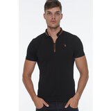 Dewberry muška majica T8571 zippered dark black | ePonuda.com