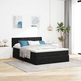 vidaXL Otomanska postelja z vzmetnico črna 140x190 cm žamet | Shoptok.si