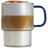 Vialli Design Plave staklene šalice u setu 2 kom za cappuccino 350 ml Livio – | shoptok.hr