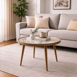 Hanah home klub sto Polen 80, 80 cm, orah / beli mermer | Eponuda.com