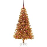 vidaXL Božično drevo med 150 LED z stojalom Zlata 120 cm PET | Shoptok.si