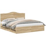  Krevetna konstrukcija s ladicama Sonoma hrast 200 x 200 cm | shoptok.hr