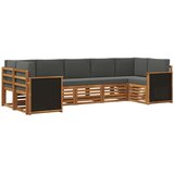 vidaXL Kotna sedežna garnitura z blazino 6 pcs Naravna in antracitna, (5000283821) | Shoptok.si