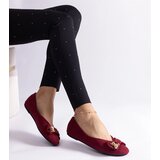 Gemre Burgundy ballet flats adorned with a bow and brooch Esdras | shoptok.hr