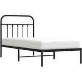  Metalni okvir za krevet s uzglavljem crni 90x200 cm | shoptok.hr