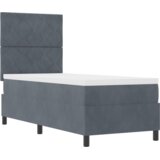 vidaXL Box Spring postelja z vzmetnico temno siva 80x200 cm žamet | Shoptok.si
