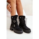 Boto Women's Ankle Boots On Chunky Heel With Buckles And Strap Black Nerelisa | shoptok.hr