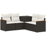  Set sofe 5 kom. Crna i krem-bijela Poli Rattan i čelik | shoptok.hr