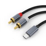 INF usb-c na 2x rca stereo avdio kabel grey, (21248029) Cene