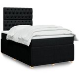 vidaXL Krevet s oprugama i madracem crni 120 x 200cm od tkanine | shoptok.hr